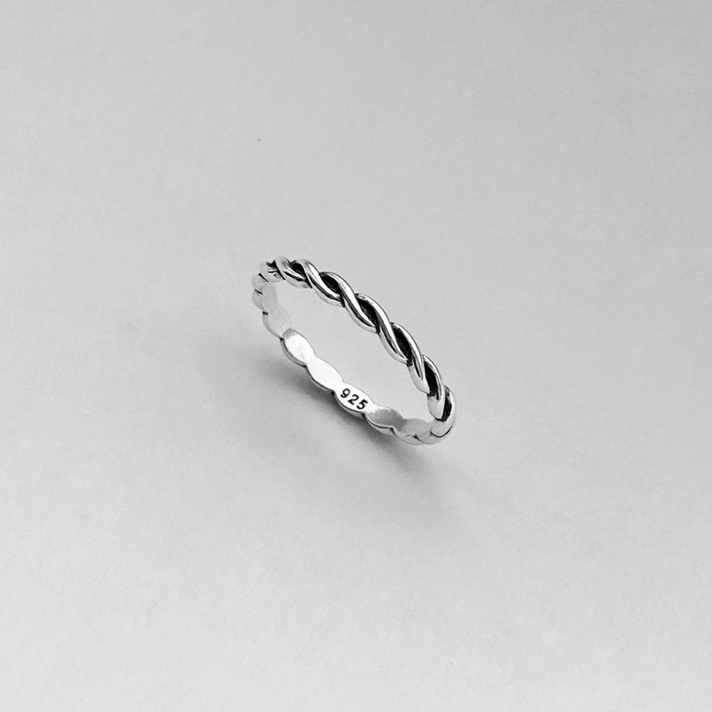 Sterling Silver Braided Band, Stackable Rings, Ro… - image 6